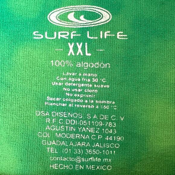 Surf Life Mens Los Cabos Mexico Graphic Green T-Shirt Tie Dye XXL - Picture 3 of 7